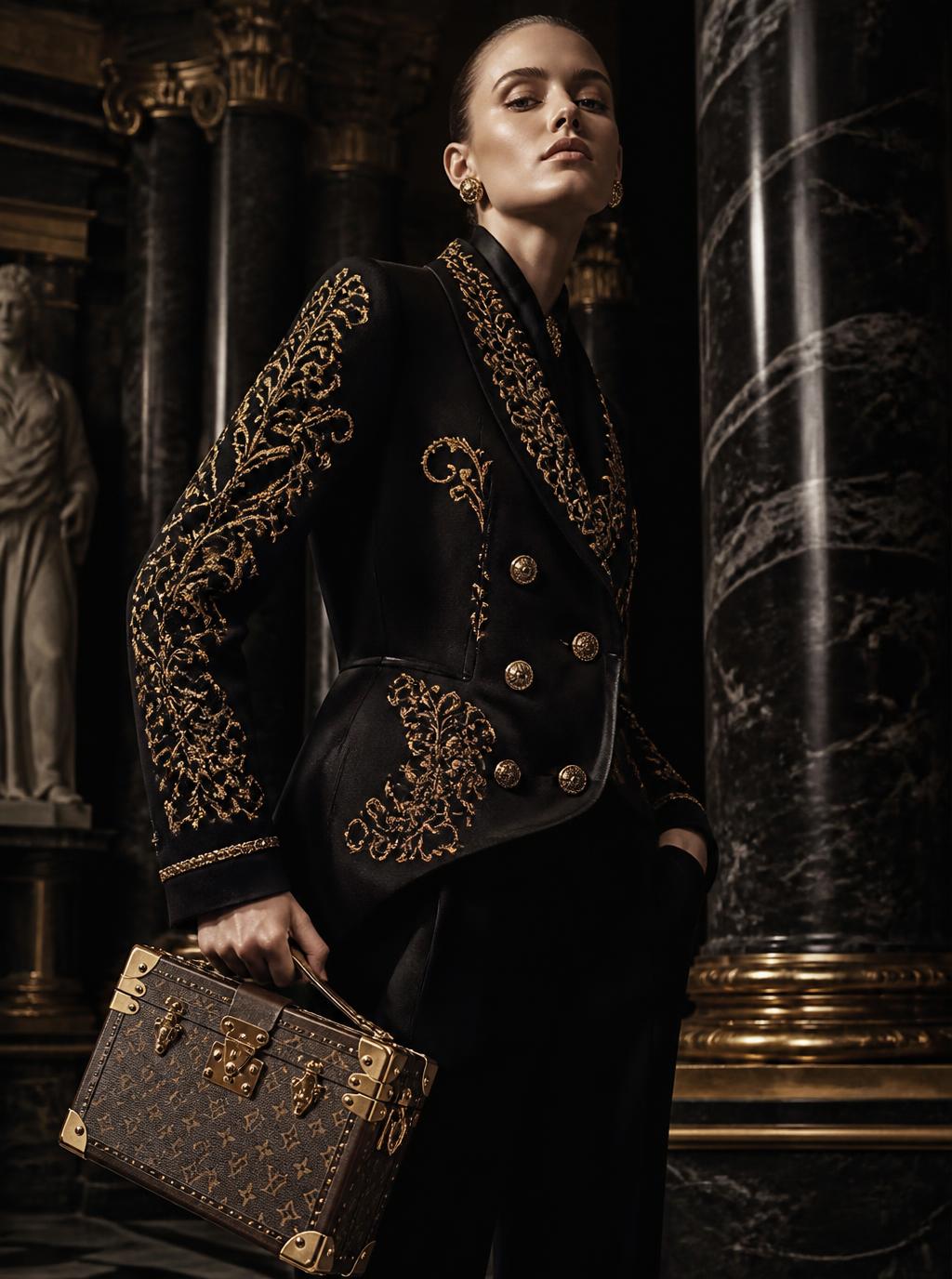 Imperio XIII king — crowned sovereign in gold-embroidered ceremonial black robe